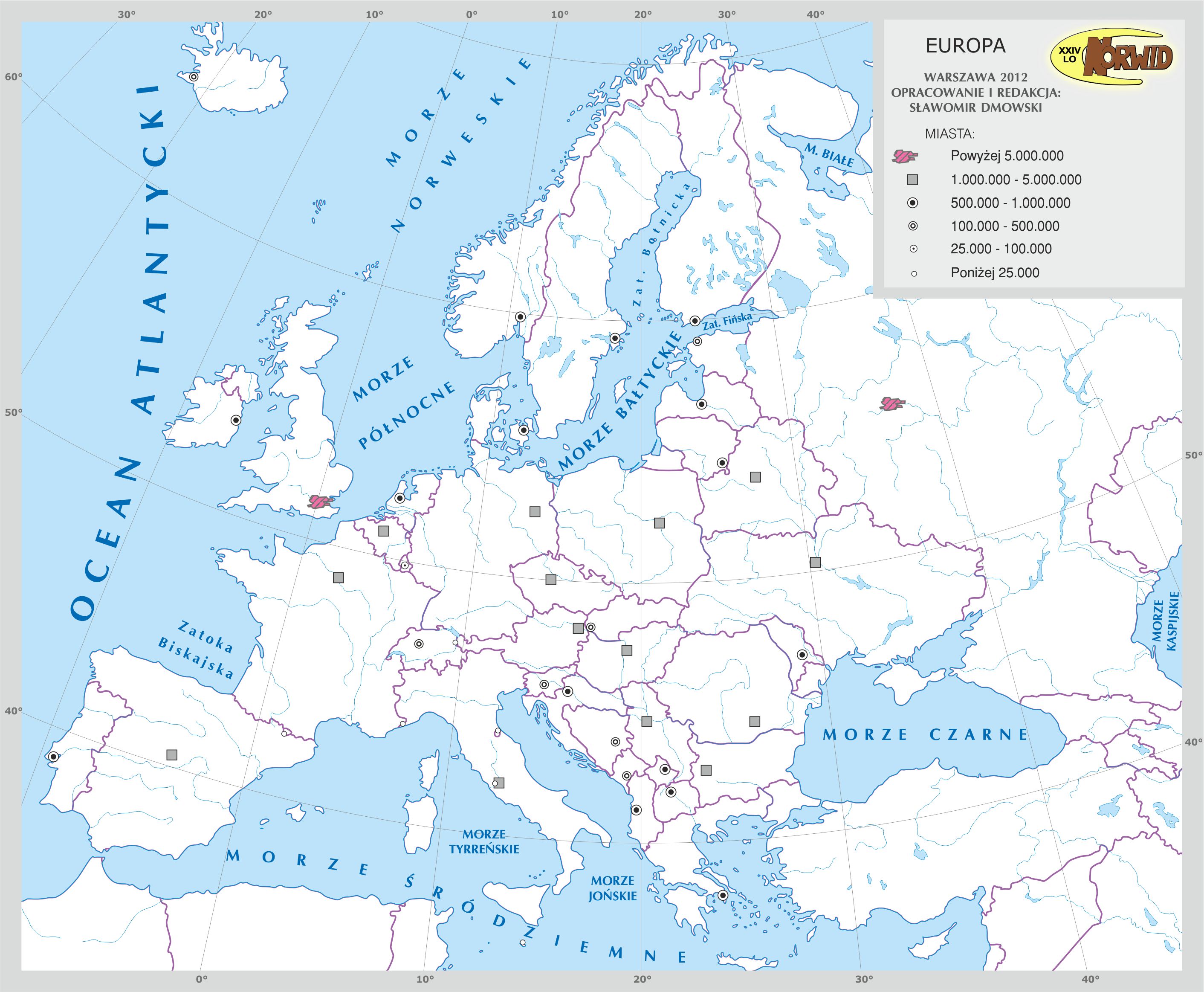 Mapa Europy I Azji Państwa I Stolice Przedmiotowa Strona z Geografii