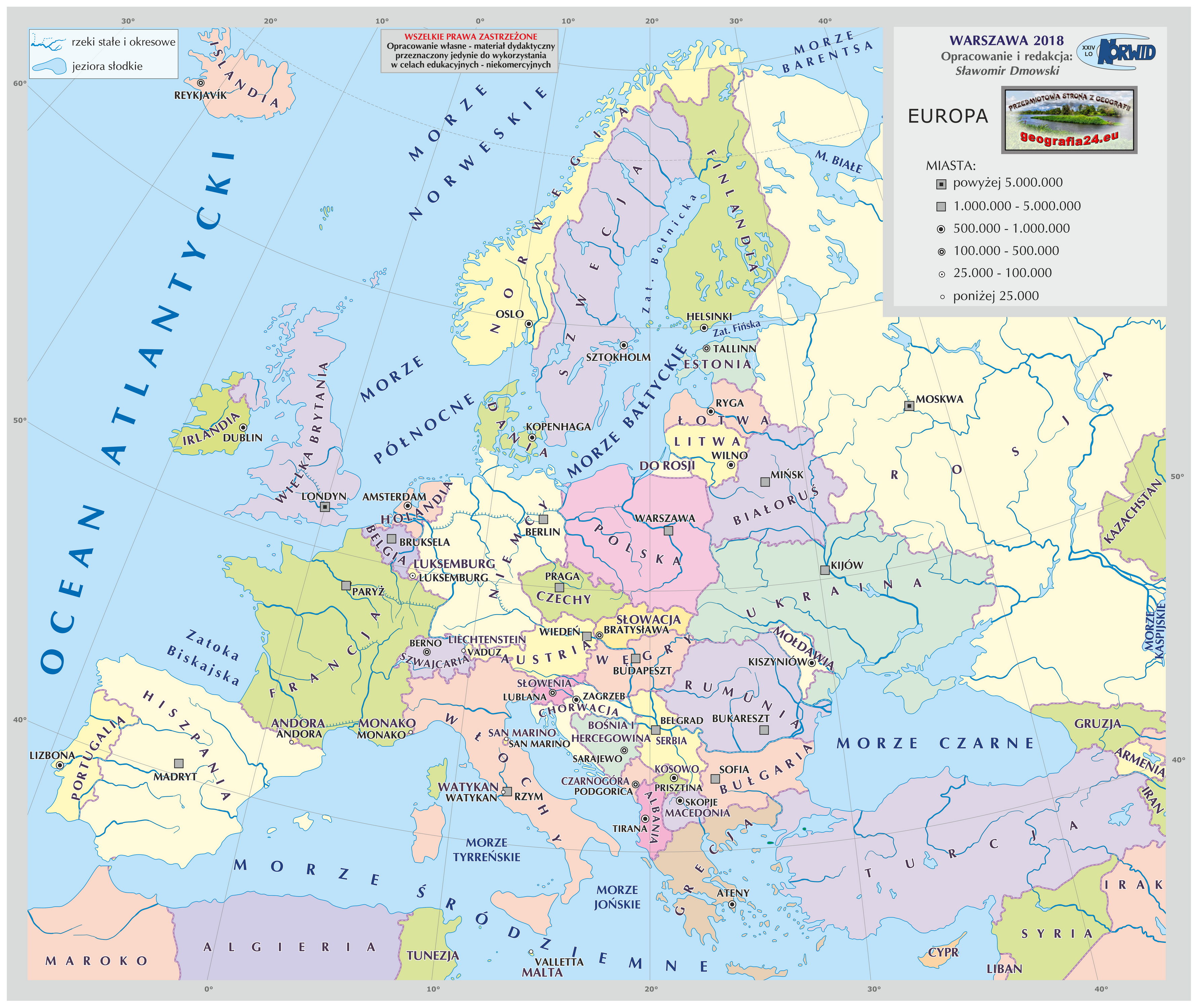 Mapa Europy Ze Stolicami Test Mapa Polityczna Europy Ze Stolicami ściąga | Mapa