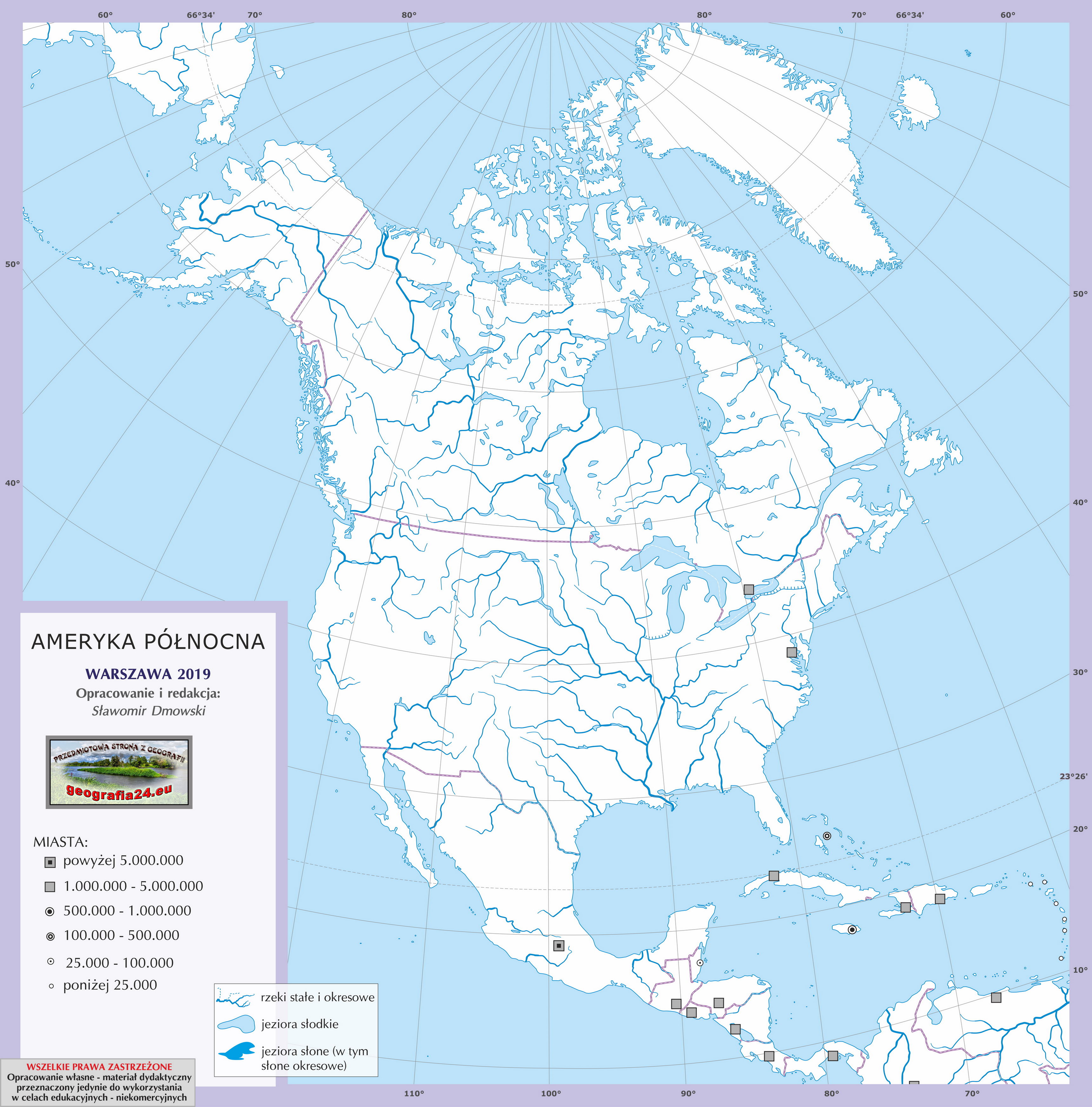 polityczna mapa konturowa ameryki północnej Przedmiotowa Strona Z Geografii polityczna mapa konturowa ameryki północnej