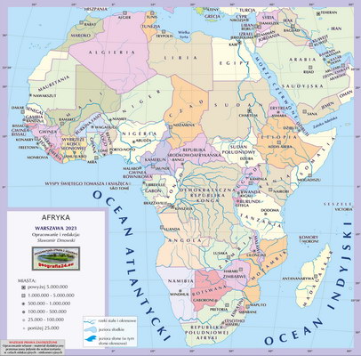 Mapa polityczna świata - Afryka