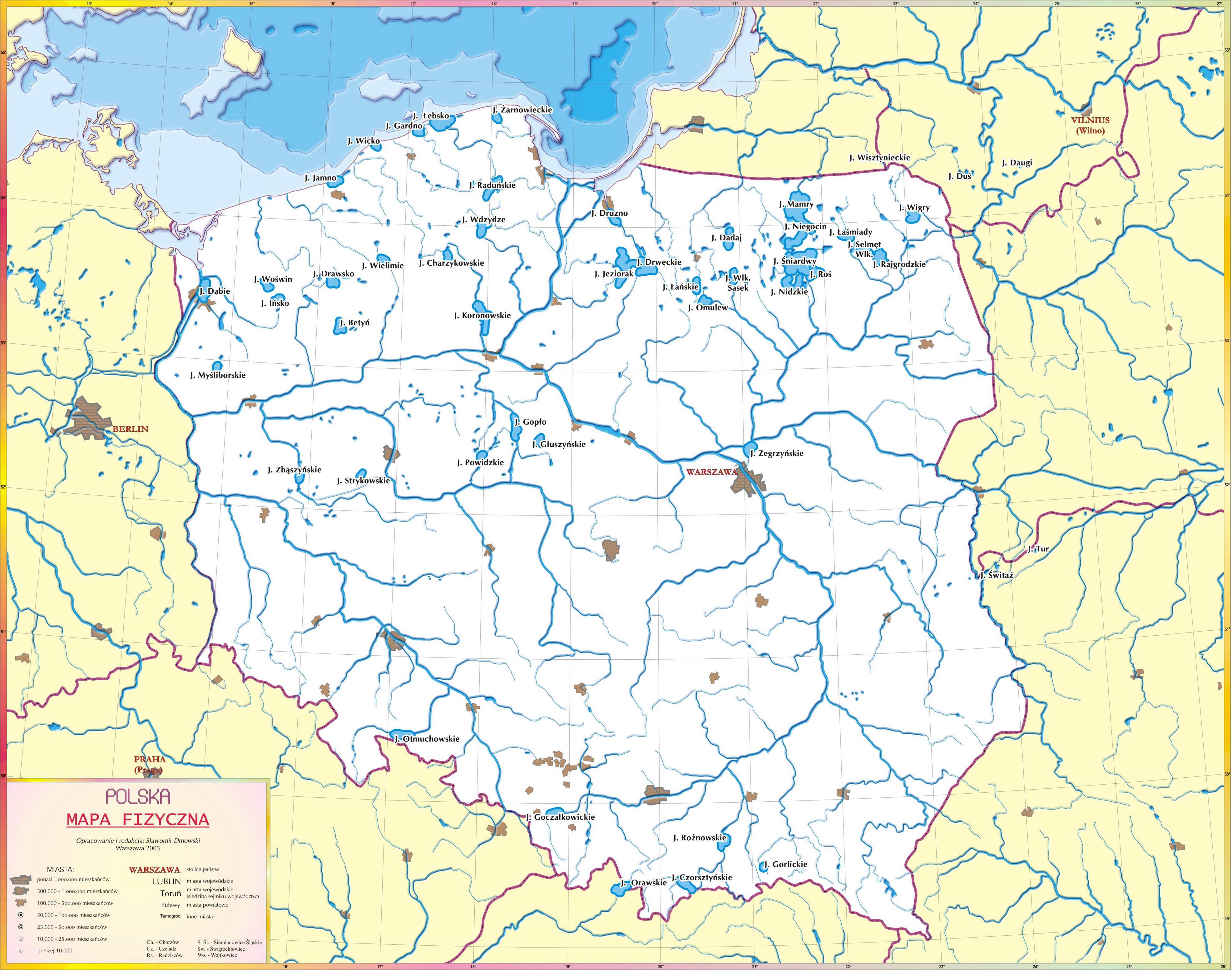 mapa polski z jeziorami Przedmiotowa Strona z Geografii