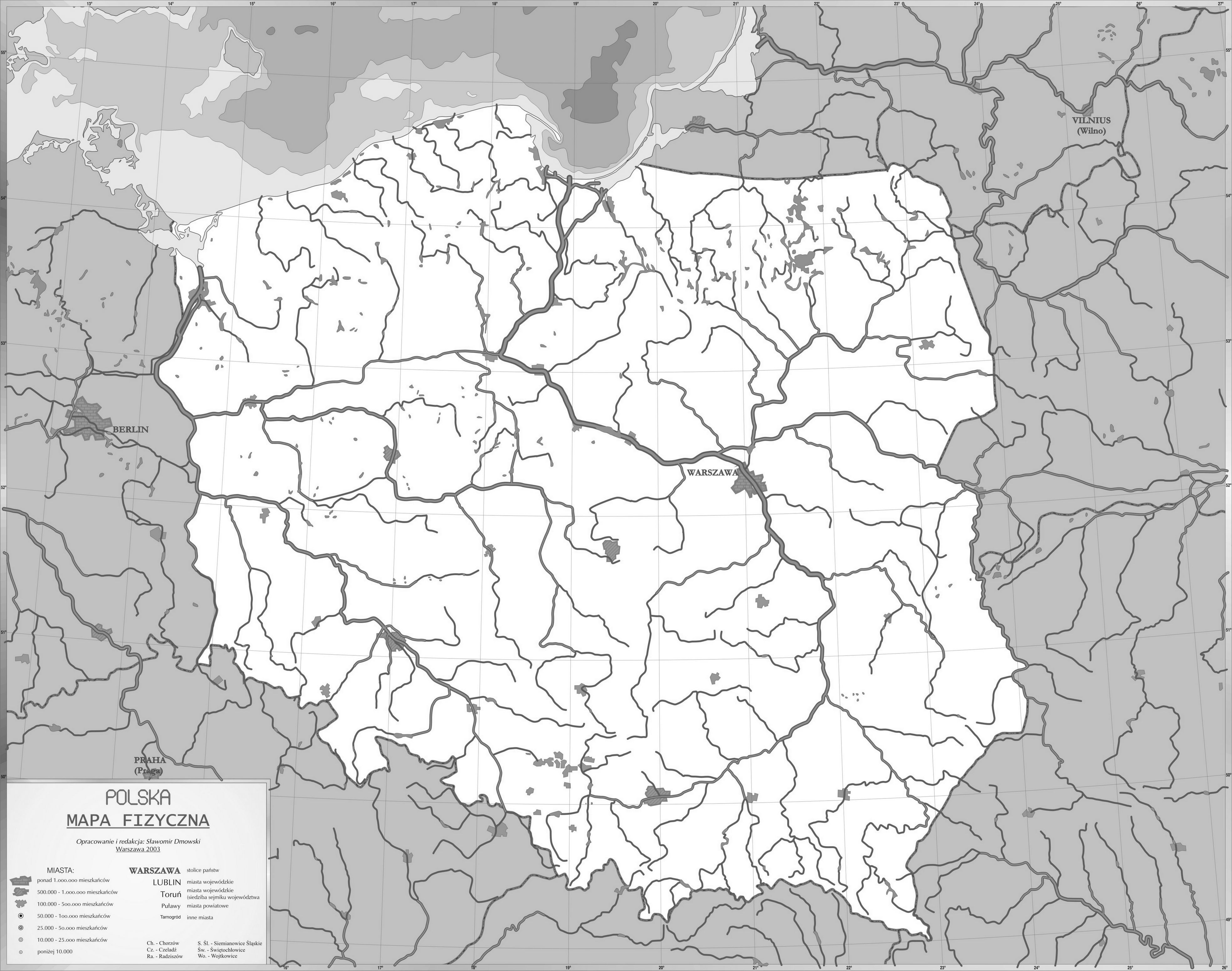 Rzeki W Polsce Mapa Konturowa Przedmiotowa Strona z Geografii