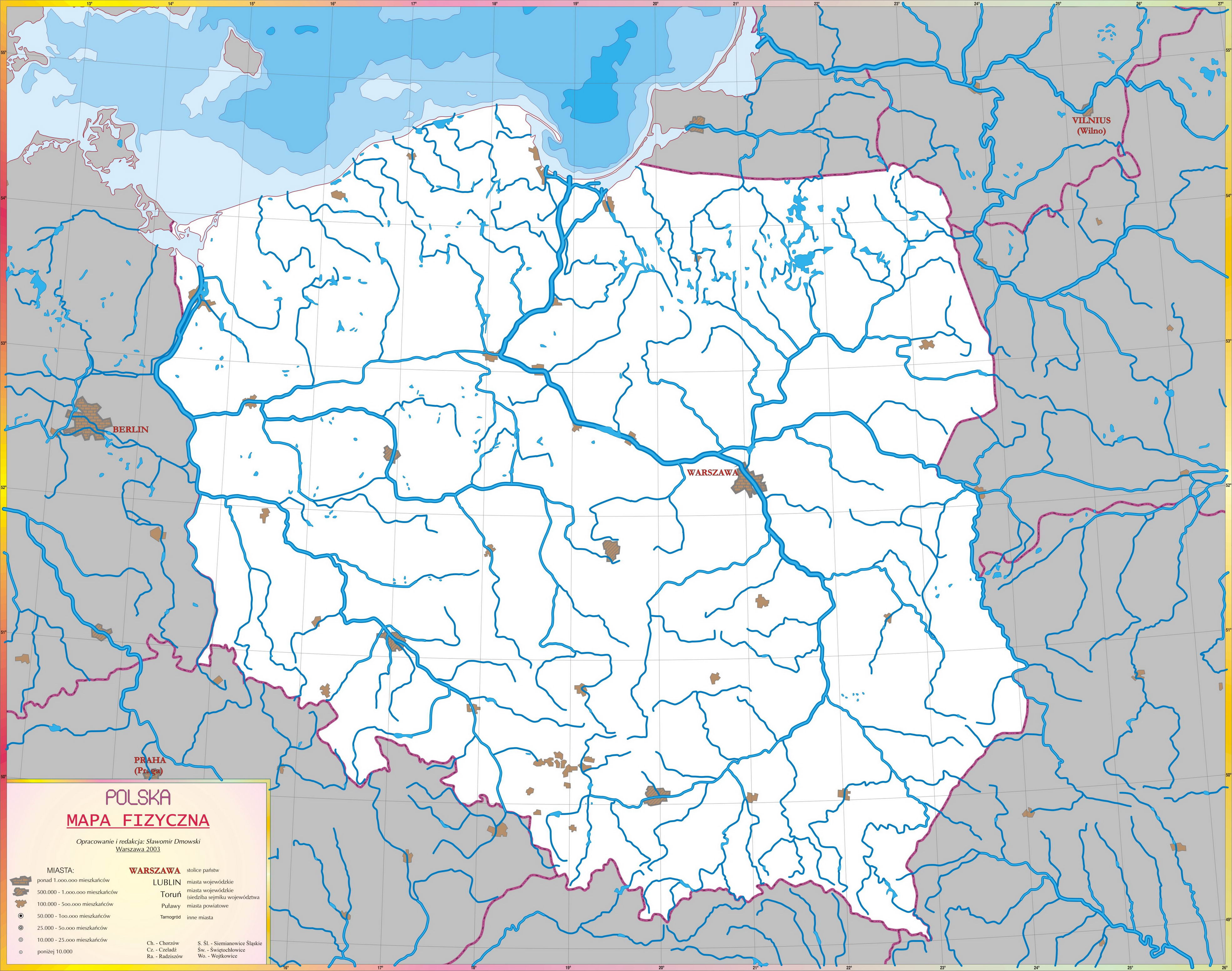 mapa polski z jeziorami Przedmiotowa Strona z Geografii