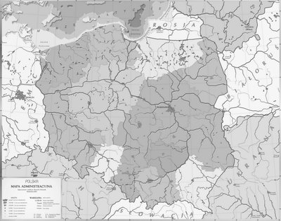 MAPA ADMINISTRACYJNA POLSKI (WOJEWÓDZTWA I ICH STOLICE, WAŻNIEJSZE MIASTA POLSKI)