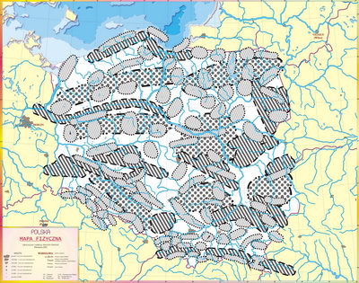 MAPA FIZYCZNA POLSKI (KRAINY GEOGRAFICZNE POLSKI)