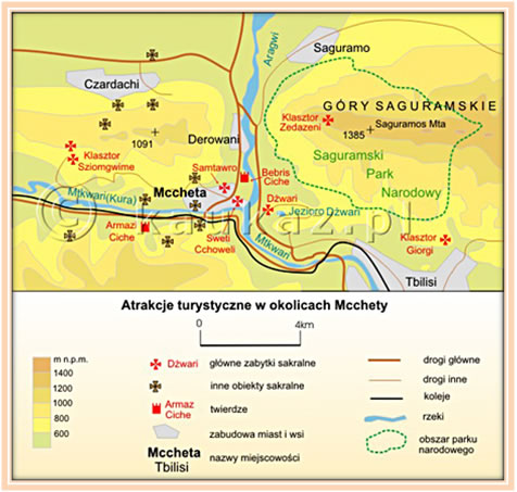 Fragment mapy turystycznej Turcji