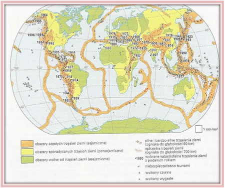 Geograficzne występowanie trzęsień ziemi