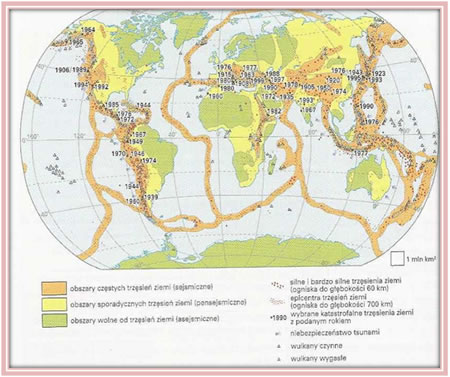 Geograficzne występowanie trzęsień ziemi